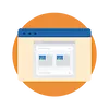 Blog intégré - Ajout d'un espace blog sur votre site Icône représentant l'intégration d'un blog sur un site web.